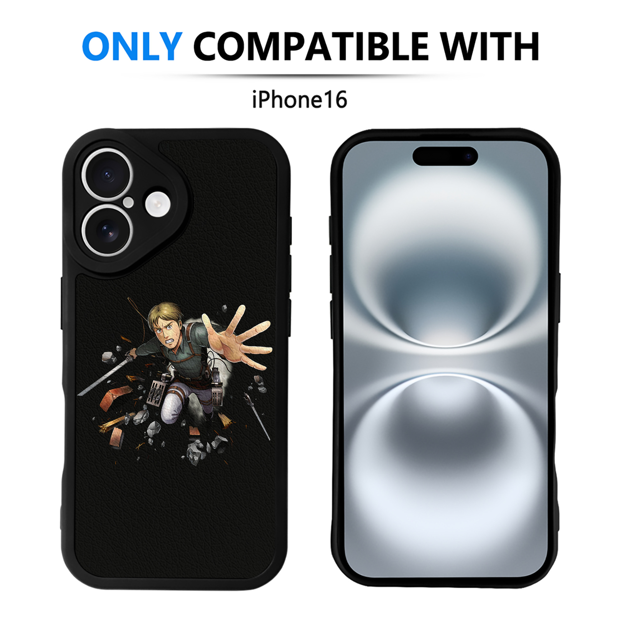 （画像用） 進撃の巨人 Attack on Titan 【iPhone 16シリーズ対応】シリコンスマホケース（レザー調） 材質：シリコン